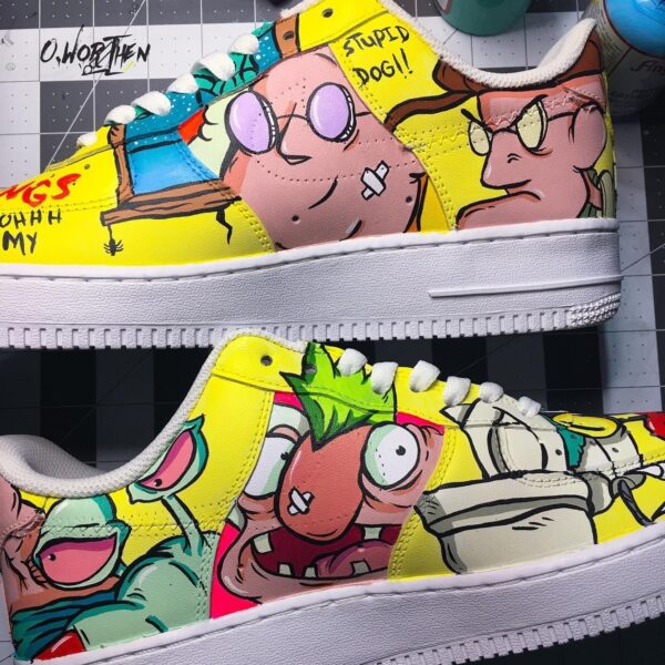 AAAHH Real Monsters x Courage the Cowardly Dog Air Force 1 Custom