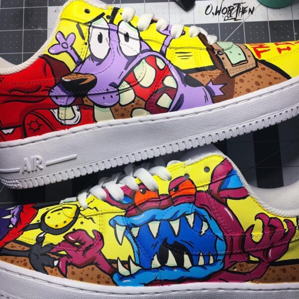 AAAHH Real Monsters x Courage the Cowardly Dog Air Force 1 Custom