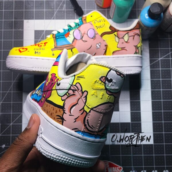 AAAHH Real Monsters x Courage the Cowardly Dog Air Force 1 Custom