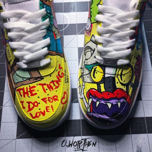 AAAHH Real Monsters x Courage the Cowardly Dog Air Force 1 Custom