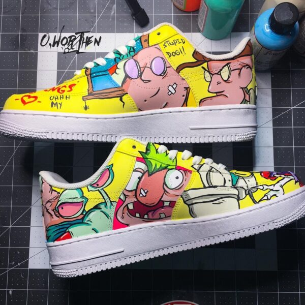 AAAHH Real Monsters x Courage the Cowardly Dog Air Force 1 Custom