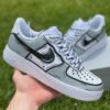 Cartoon Gray & Black Nike Air Force 1s