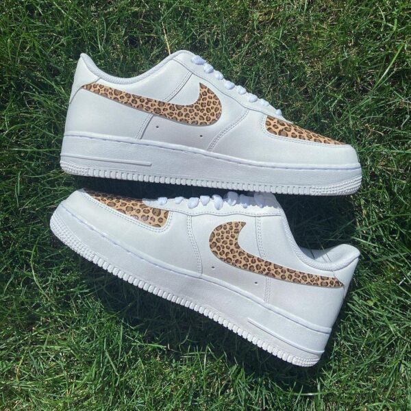 Cheetah swoosh Nike Air Force 1s