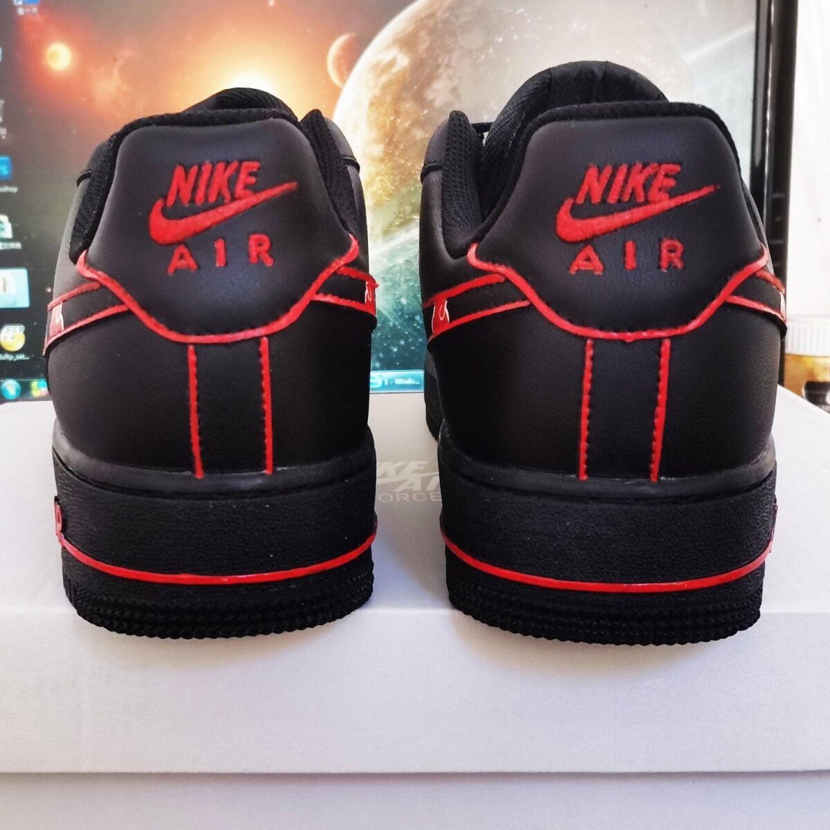 Custom Air Force 1 Akatsuki Clouds Edition in Black