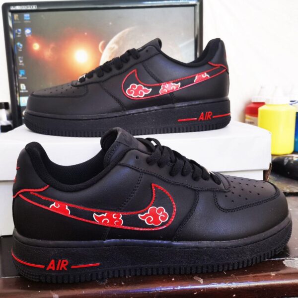 Custom Air Force 1 Akatsuki Clouds Edition in Black