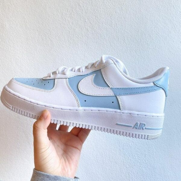 Custom Air Force 1 Baby Blue Color Block Edition