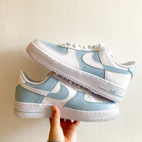 Custom Air Force 1 Baby Blue Color Block Edition