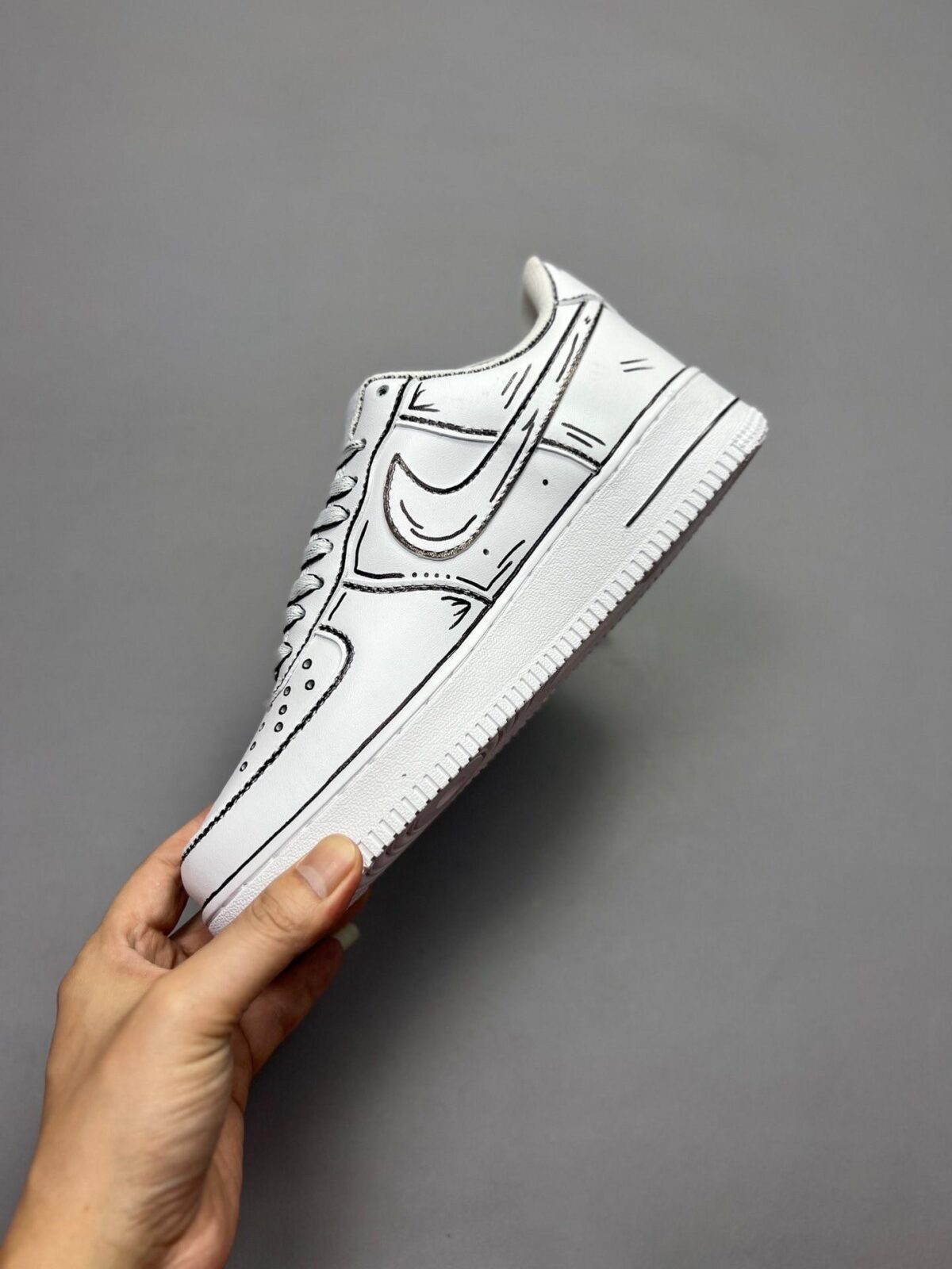 Custom Air Force 1 Black Drip HandPainted Sneakers for Women