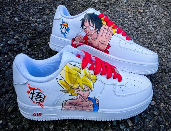 Custom Air Force 1 Goku ssj vs luffy Sneakers