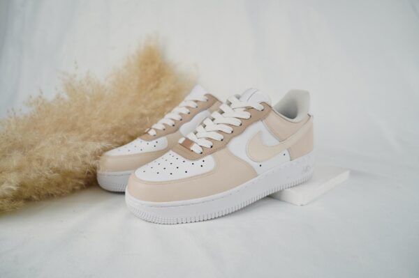 Custom Air Force 1 Handmade Beige Cream Personalized Sneakers