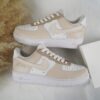 Custom Air Force 1 Handmade Beige Cream Personalized Sneakers