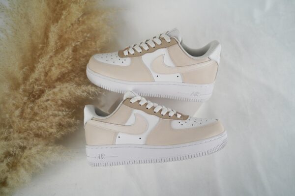 Custom Air Force 1 Handmade Beige Cream Personalized Sneakers