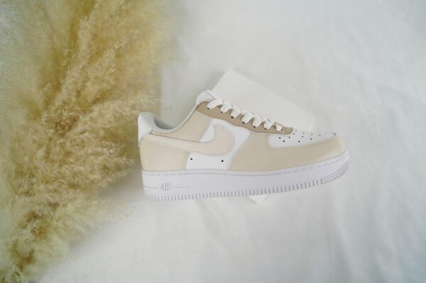 Custom Air Force 1 Handmade Beige Cream Personalized Sneakers