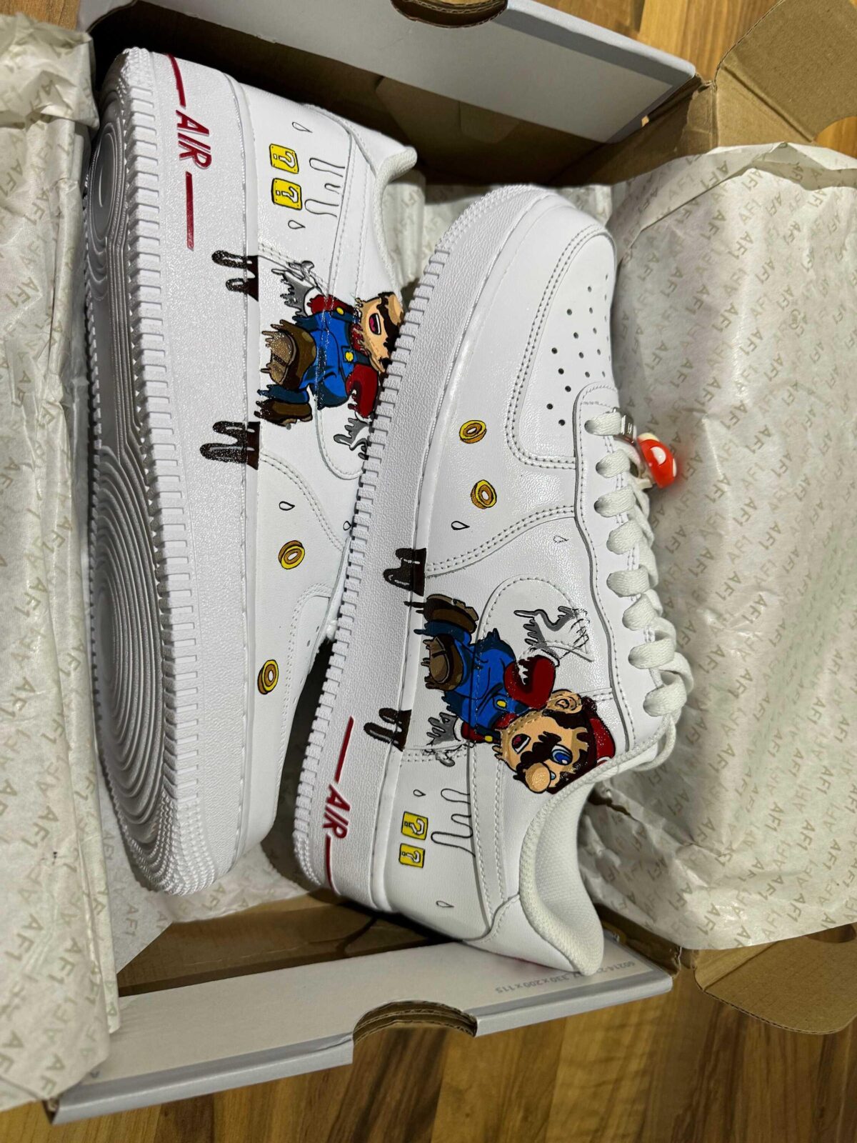 Custom Air Force 1 HandPainted Anime Mario Wedding Sneakers