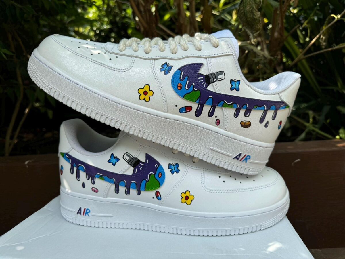 Custom Air Force 1 HandPainted Anime Wedding Sneakers