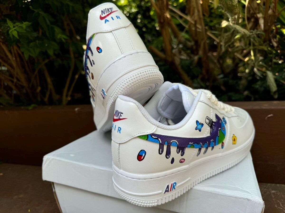 Custom Air Force 1 HandPainted Anime Wedding Sneakers