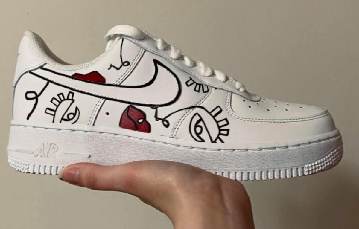 Custom Air Force 1 HandPainted Anime Wedding Sneakers