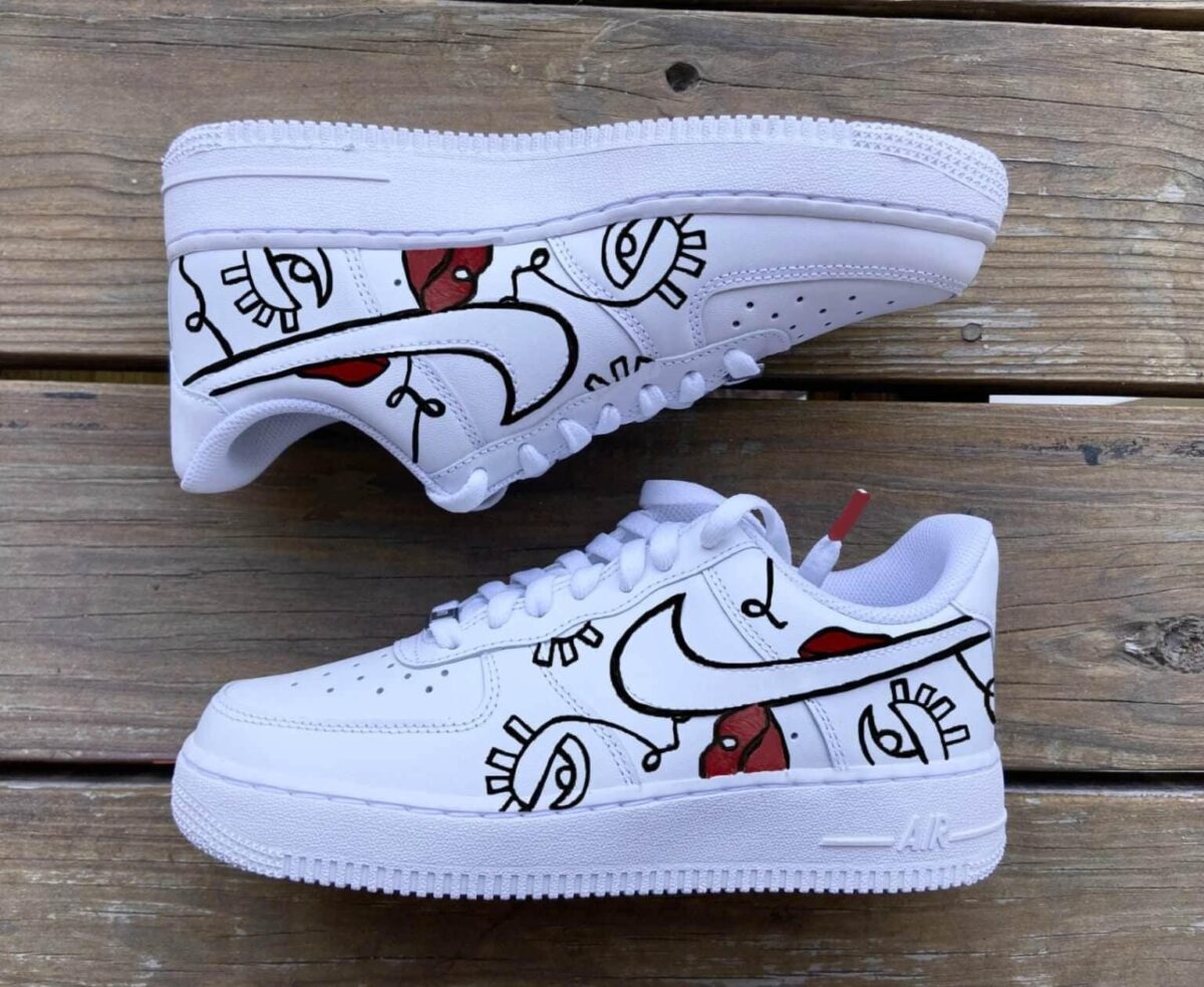 Custom Air Force 1 HandPainted Anime Wedding Sneakers