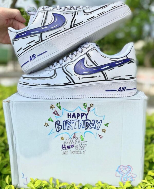 Custom Air Force 1 HandPainted Anime Wedding Sneakers