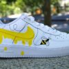 Custom Air Force 1 HandPainted Honey Bee Anime Wedding Sneakers