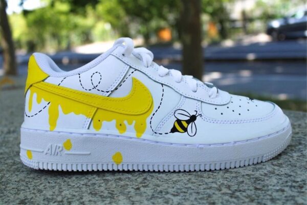 Custom Air Force 1 HandPainted Honey Bee Anime Wedding Sneakers