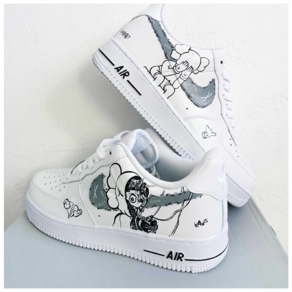 Custom Air Force 1 Handpainted Kaws Art Sneakers for Unisex Style