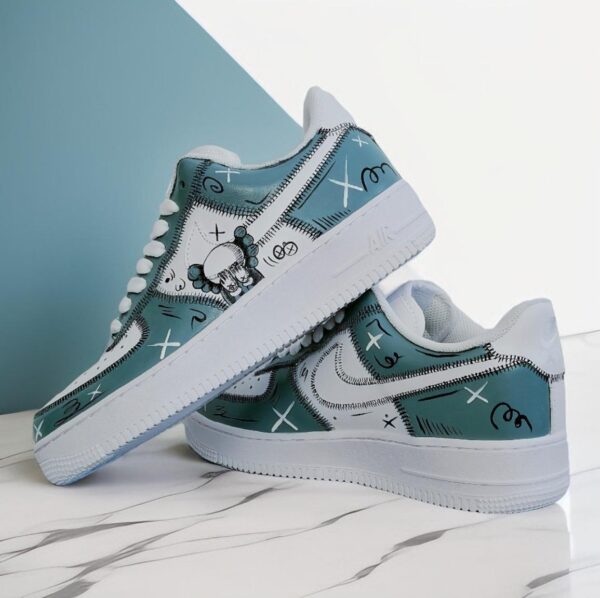 Custom Air Force 1 HandPainted Kaws Art Unisex Luxury Sneakers