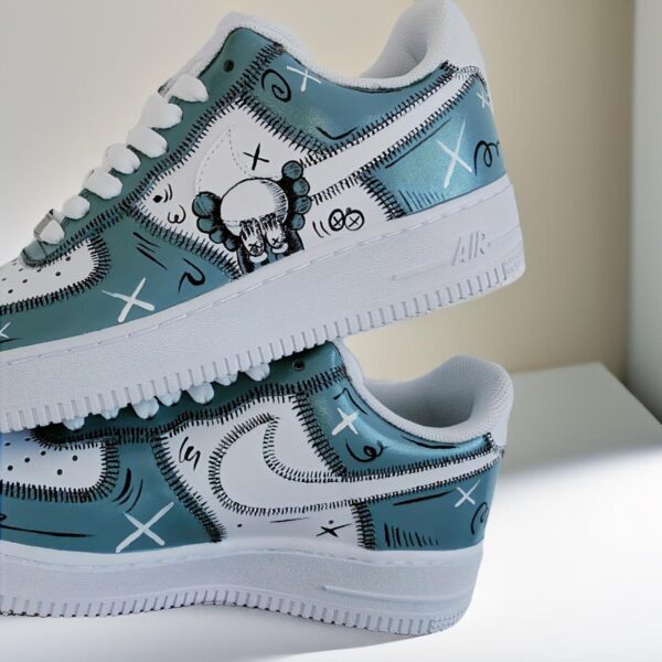 Custom Air Force 1 HandPainted Kaws Art Unisex Luxury Sneakers