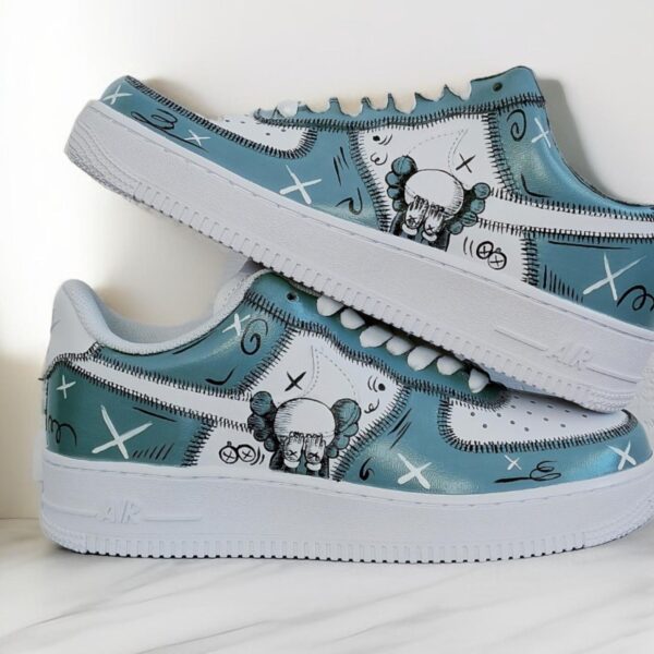 Custom Air Force 1 HandPainted Kaws Art Unisex Luxury Sneakers