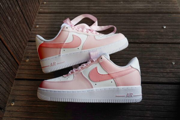 Custom Air Force 1 Handpainted Light Pink Sneakers