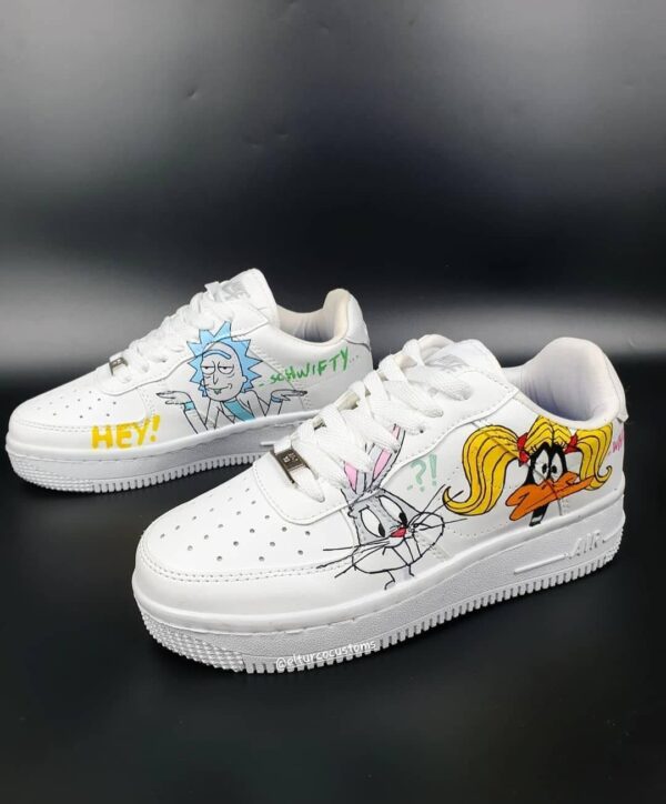 Custom Air Force 1 HandPainted Looney Tunes Anime Wedding Sneakers