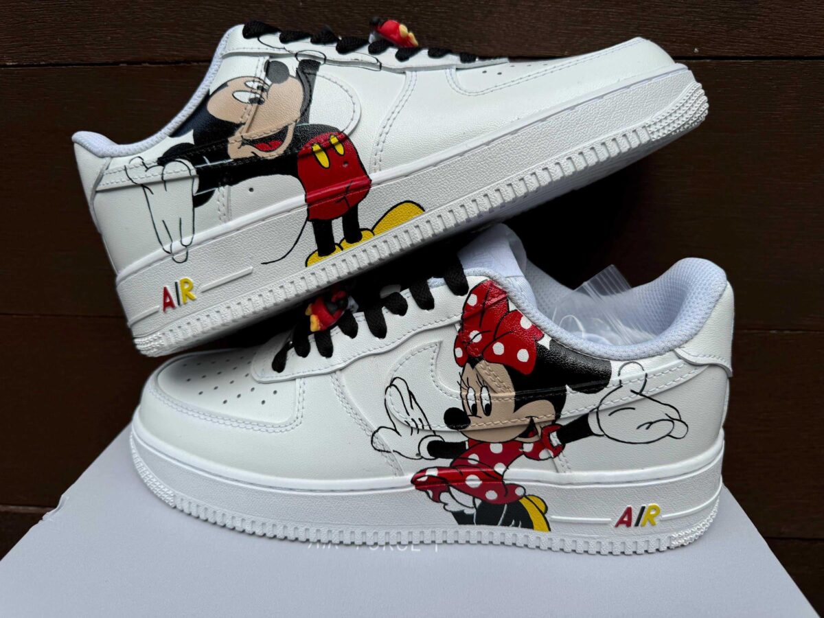 Custom Air Force 1 HandPainted Mickey Minnie High Fashion Sneakers