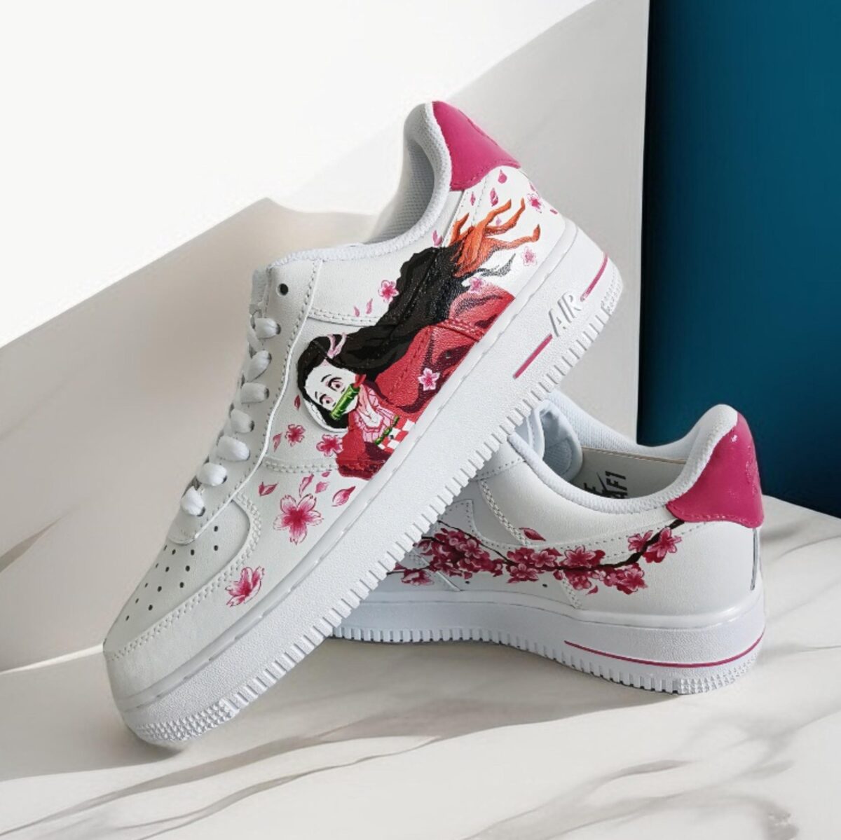 Custom Air Force 1 HandPainted Nezuko Art Unisex Sneakers