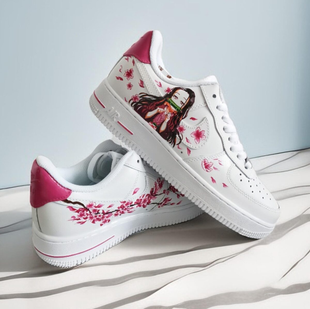 Custom Air Force 1 HandPainted Nezuko Art Unisex Sneakers