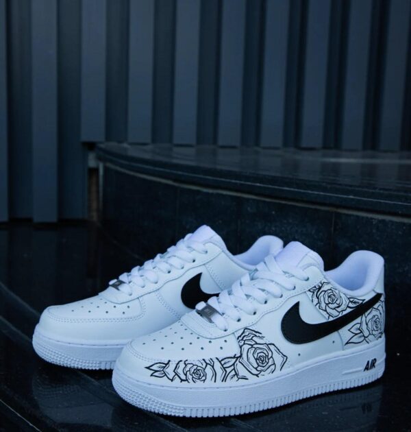 Custom Air Force 1 HandPainted Rose Anime Wedding Sneakers