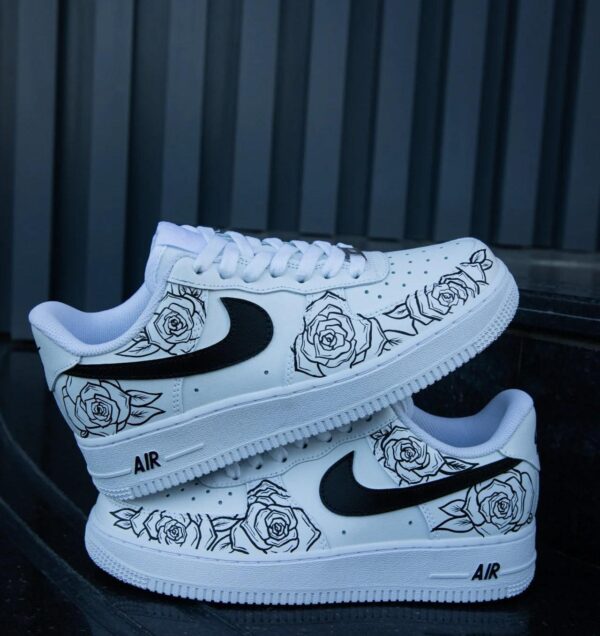 Custom Air Force 1 HandPainted Rose Anime Wedding Sneakers