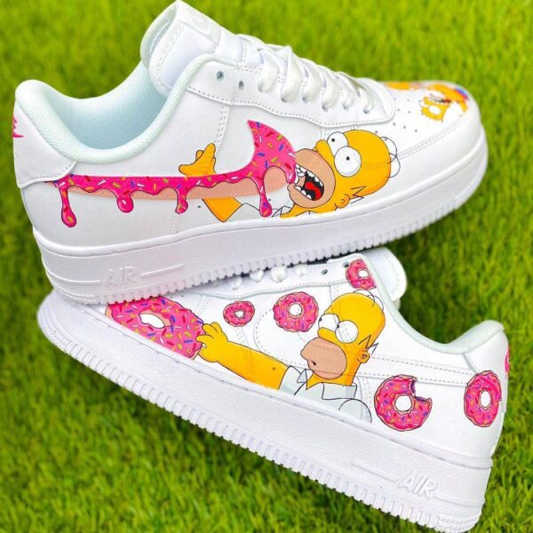 Custom Air Force 1 HandPainted Simpsons Sneakers for Christmas