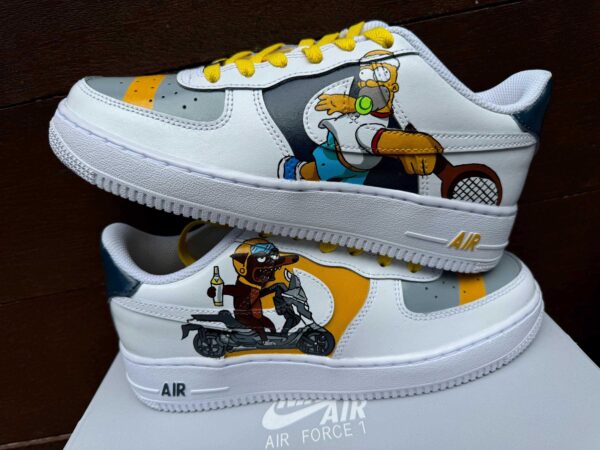 Custom Air Force 1 HandPainted Simpsons Sneakers for High Fashion