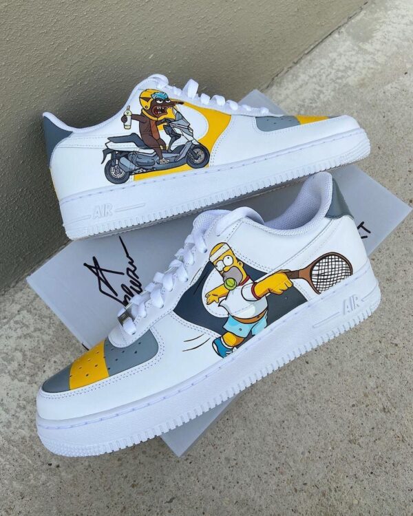 Custom Air Force 1 HandPainted Simpsons Sneakers for High Fashion