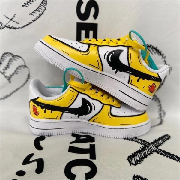 Custom Air Force 1 HandPainted Squirtle Anime Wedding Sneakers