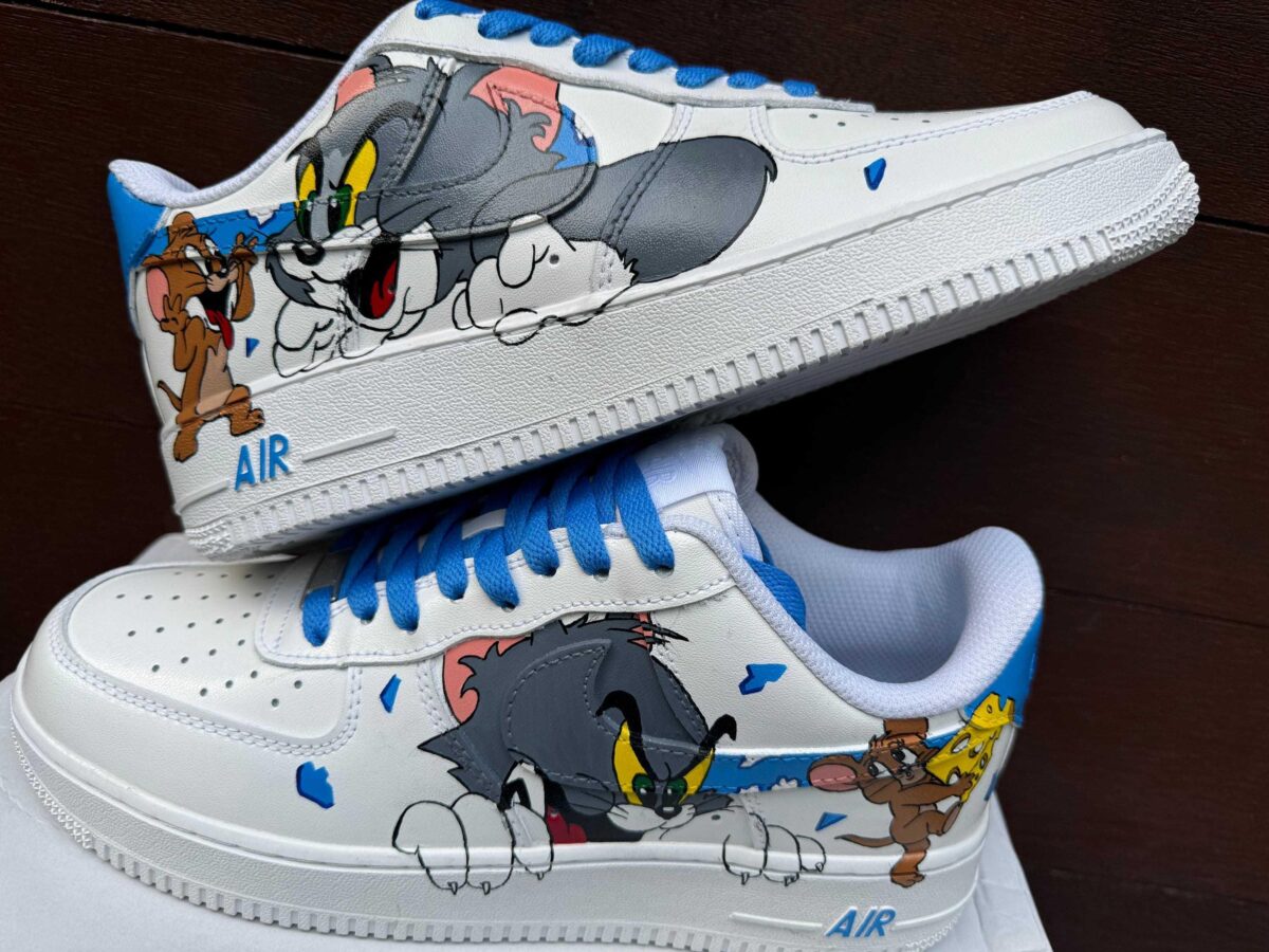 Custom Air Force 1 HandPainted Tom Jerry Anime Wedding Sneakers