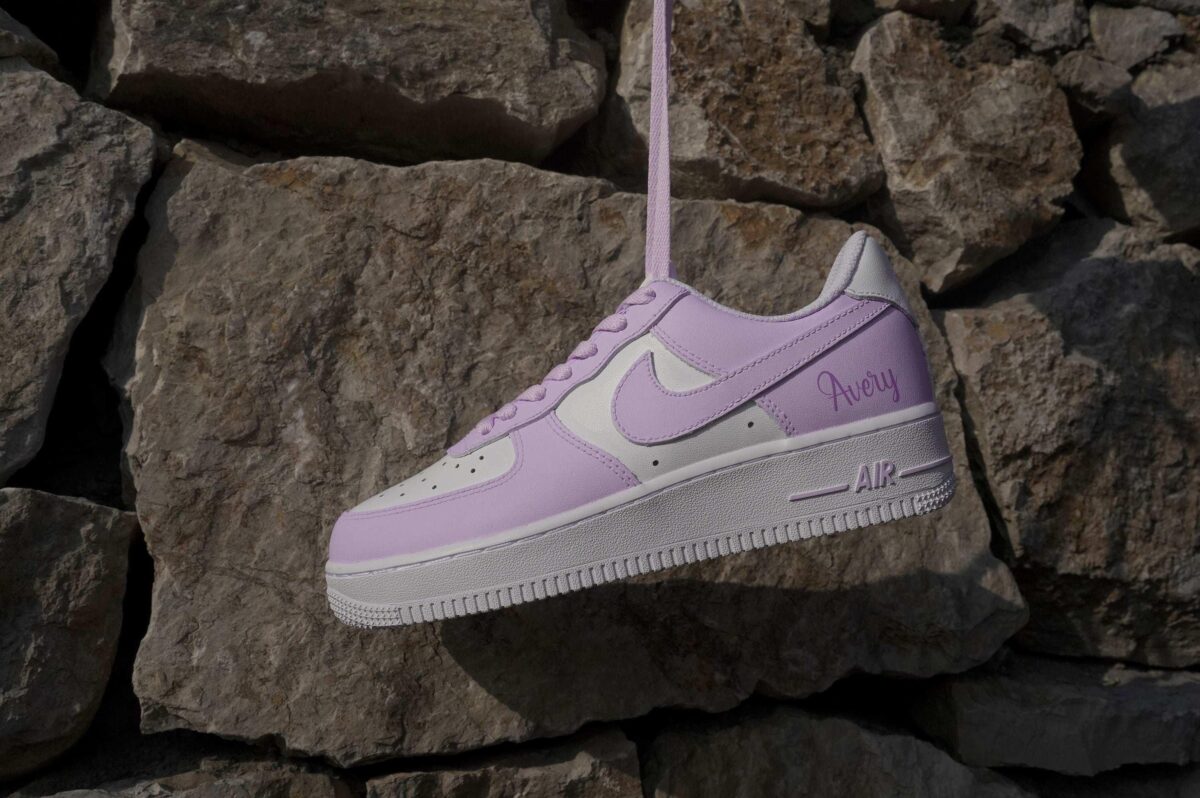 Custom Air Force 1 Lilac Dreams Personalized Purple Sneakers