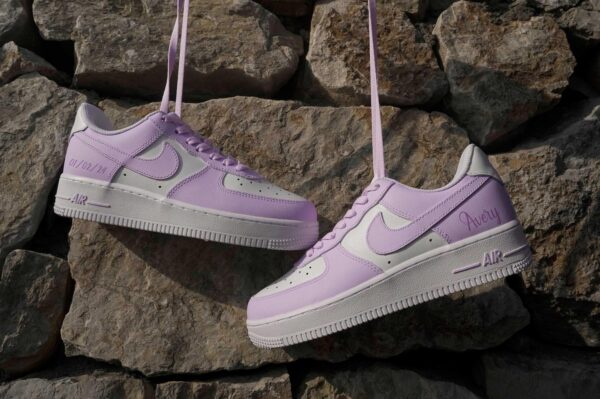 Custom Air Force 1 Lilac Dreams Personalized Purple Sneakers