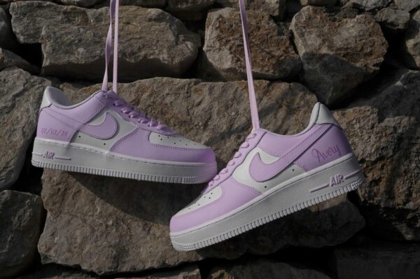 Custom Air Force 1 Lilac Dreams Personalized Purple Sneakers