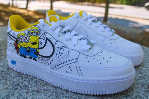 Custom Air Force 1 Minion Anime Wedding Shoes with Street Style