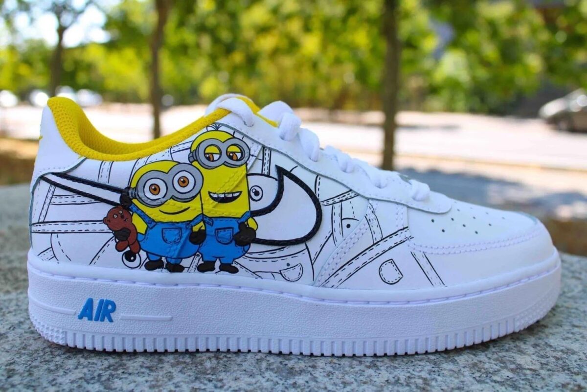 Custom Air Force 1 Minion Anime Wedding Shoes with Street Style