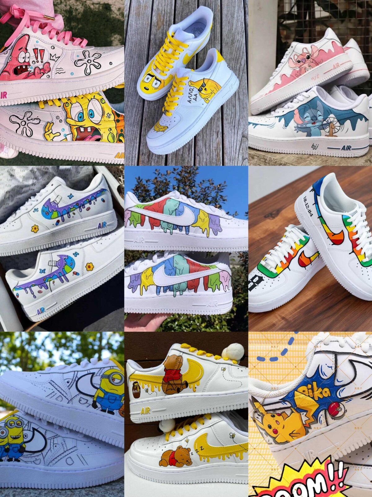 Custom Air Force 1 Minion Anime Wedding Shoes with Street Style