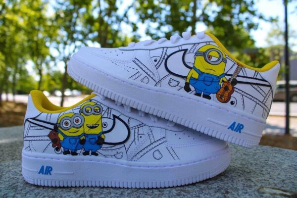 Custom Air Force 1 Minion Anime Wedding Shoes with Street Style