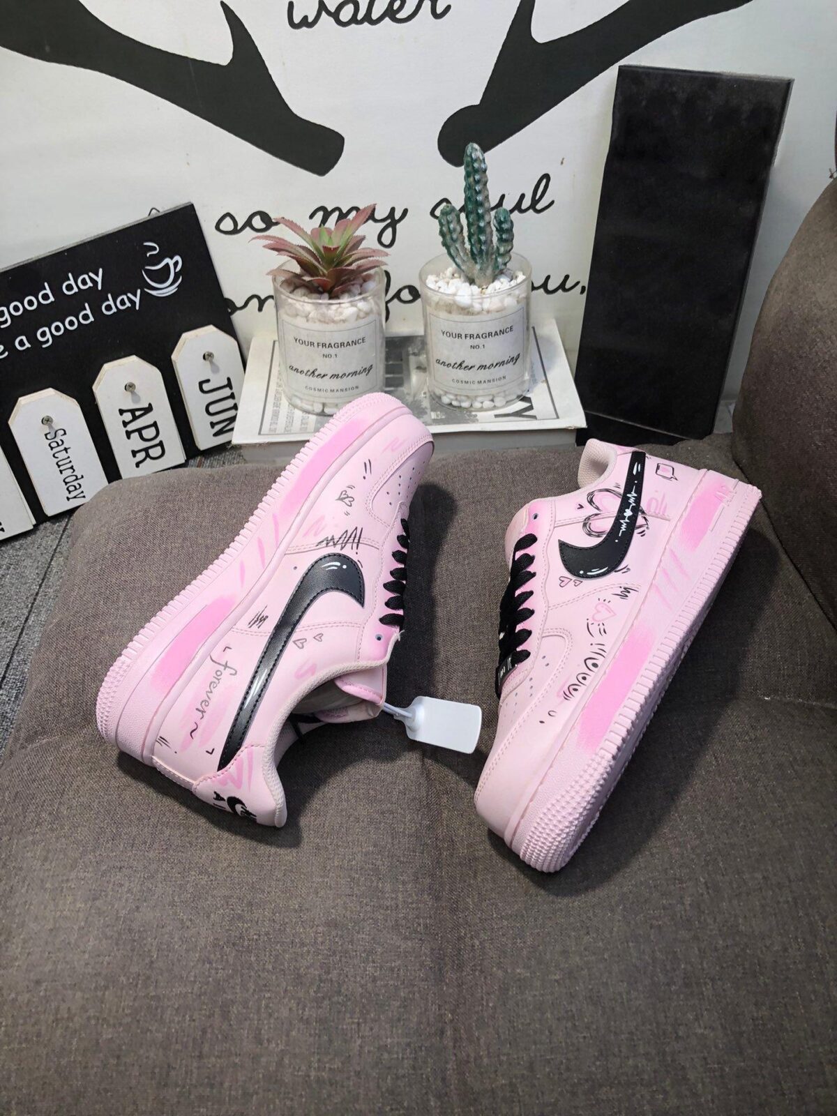 Custom Air Force 1 Pink Graffiti Nike Sneakers Unleashed