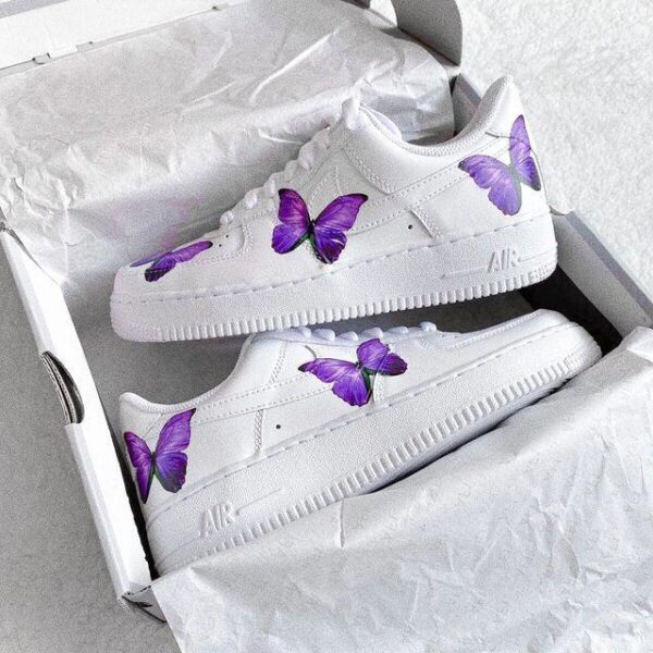 Custom Air Force 1 Purple Butterflies Edition